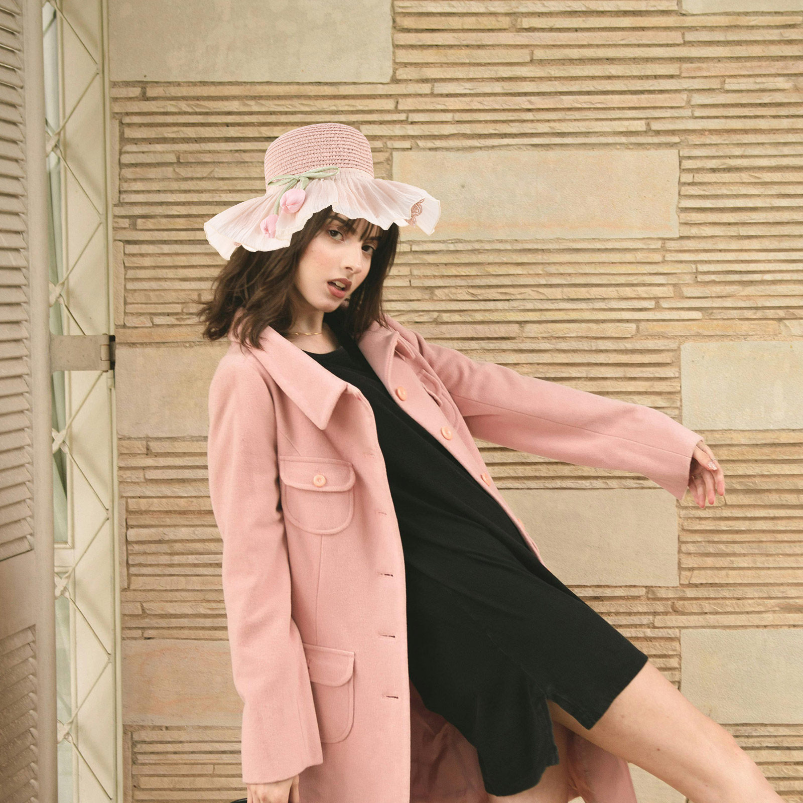 Sun Hat Wide Brim - Girl Summer Straw Sun Hat Breathable