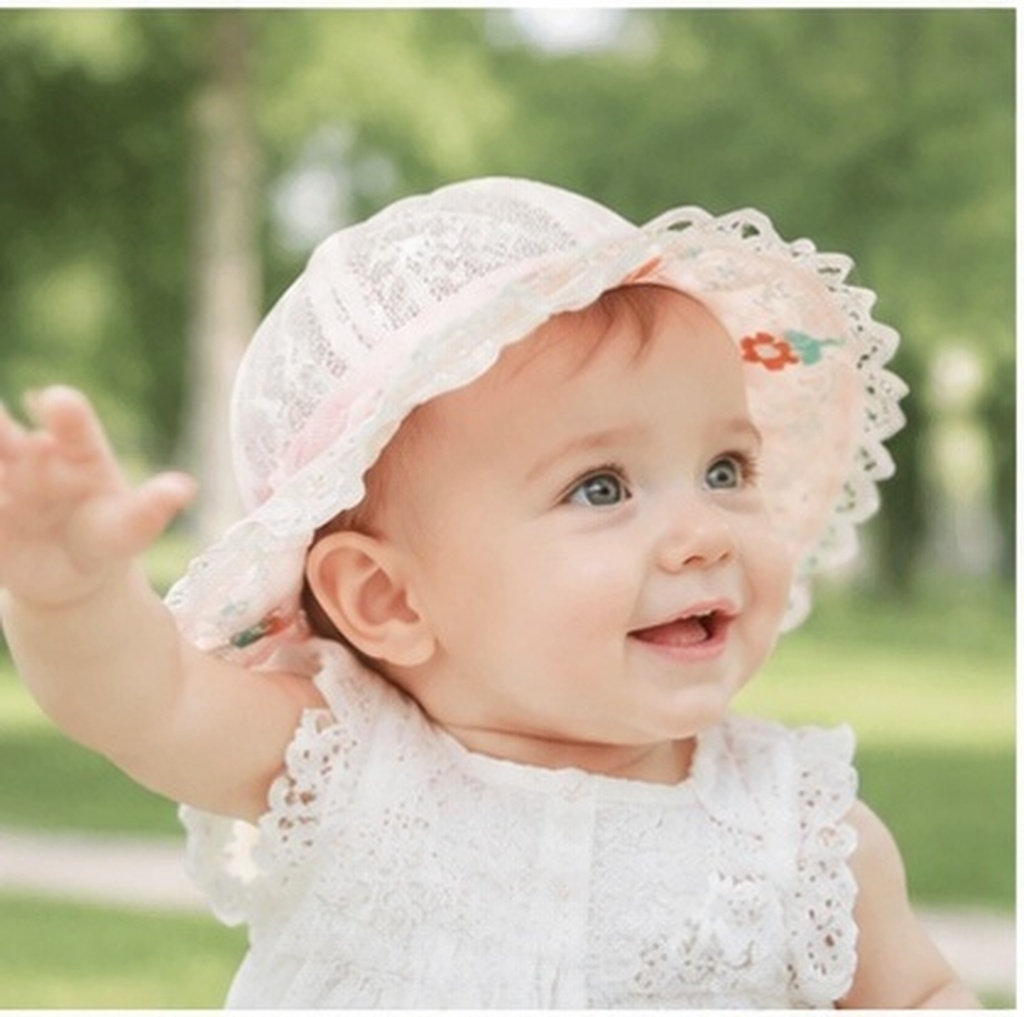 Sun Hat Wide Brim - Baby Girl Wide Brim Breathable Mesh