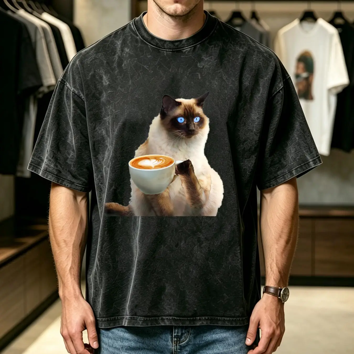 washed T Shirt Cat Heart Mom D - Dad Hat Cotton 评论和价格