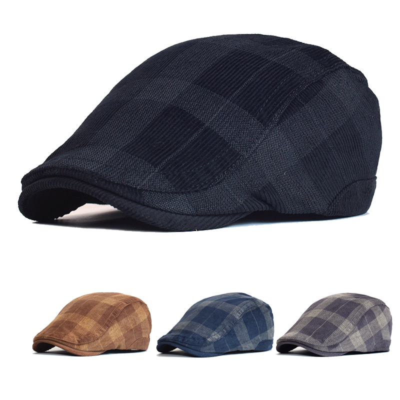 Winter Vintage Plaid Thick Ber - Dad Hat Cotton 评论和价格
